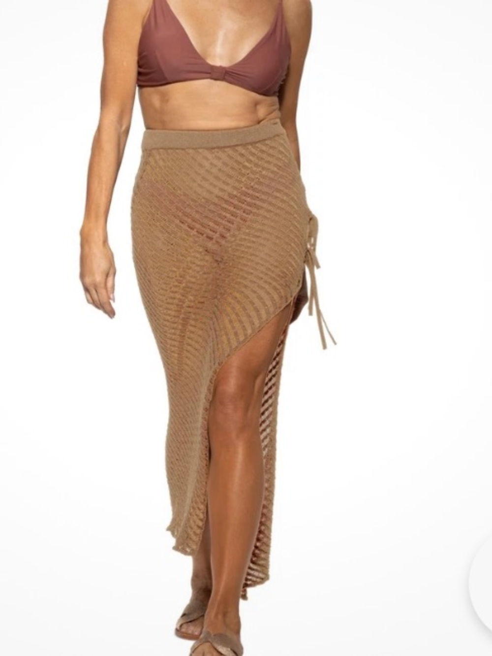 Dotti  Knit swimsuit coverup Skirt in Camel. NWT